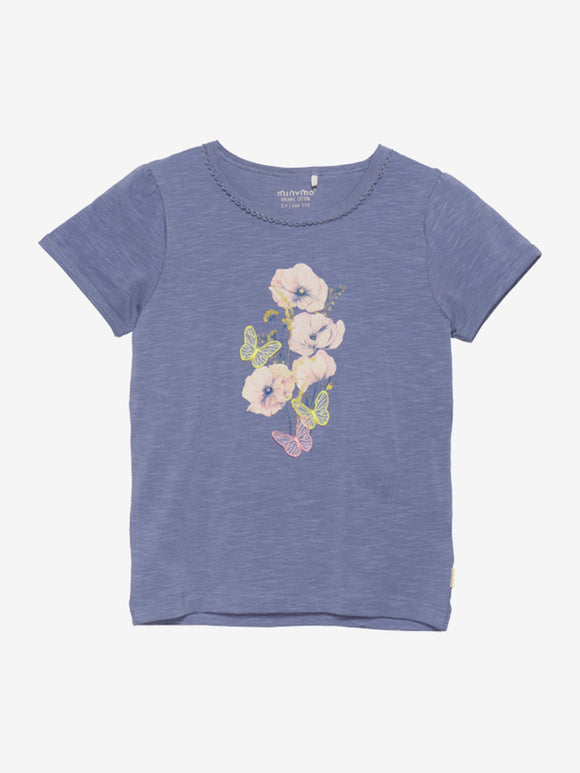T-shirt Blommor grå